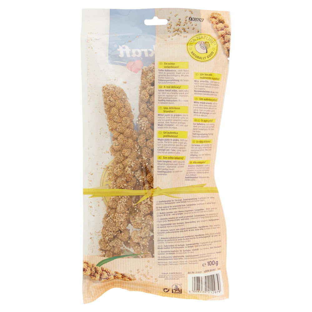 ALIMENTI UCCELLI MULTISPECIE VITAKRAFT SPIGA PANICO VITA NATURE  BUSTA G100 - 1