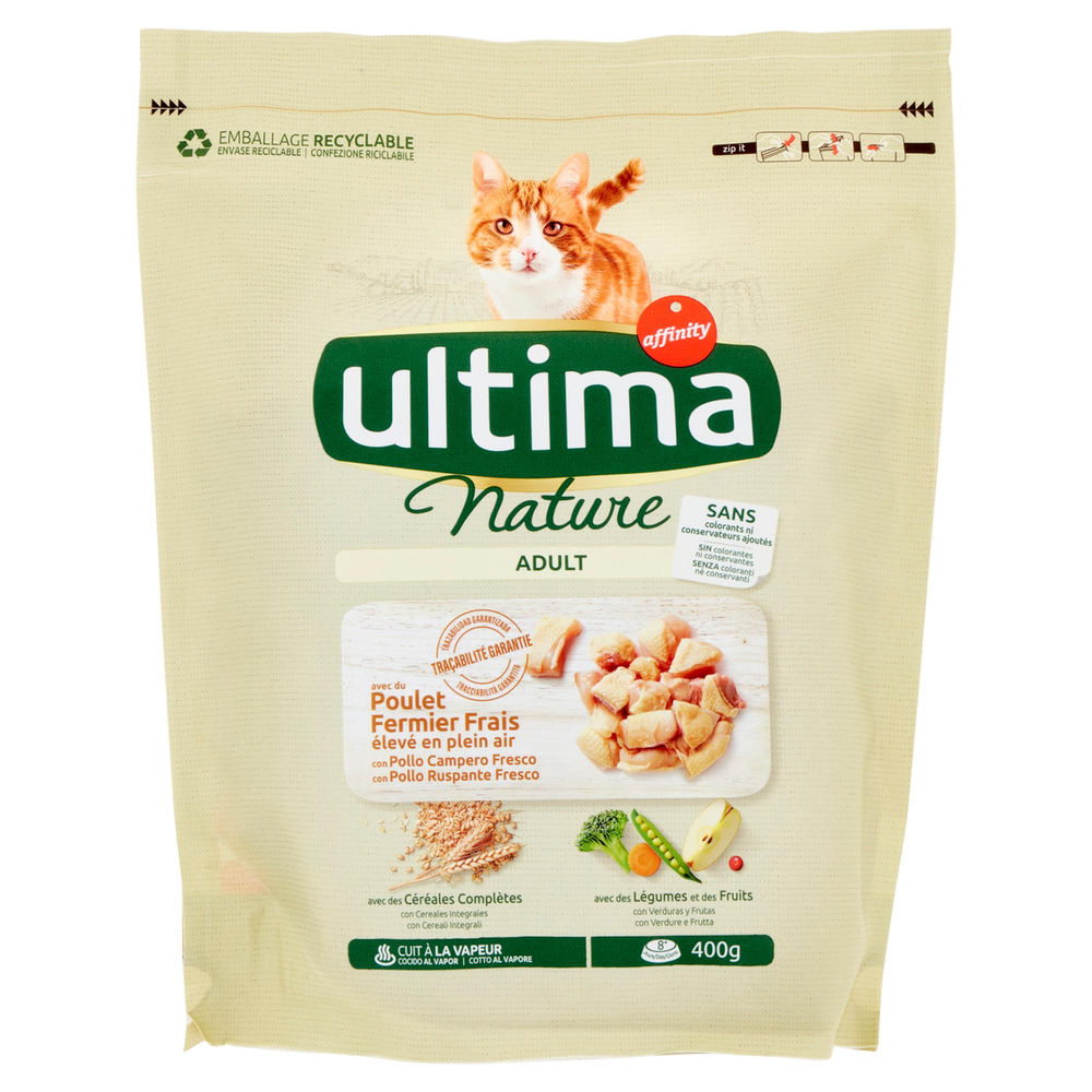 Secco gatto ultima nature pollo sacchetto g 400