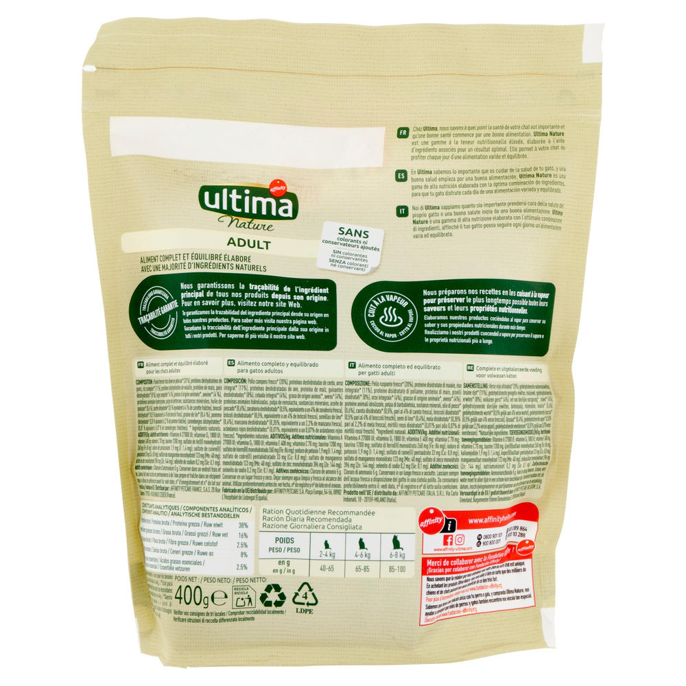 SECCO GATTO ULTIMA NATURE POLLO SACCHETTO G 400 - 1