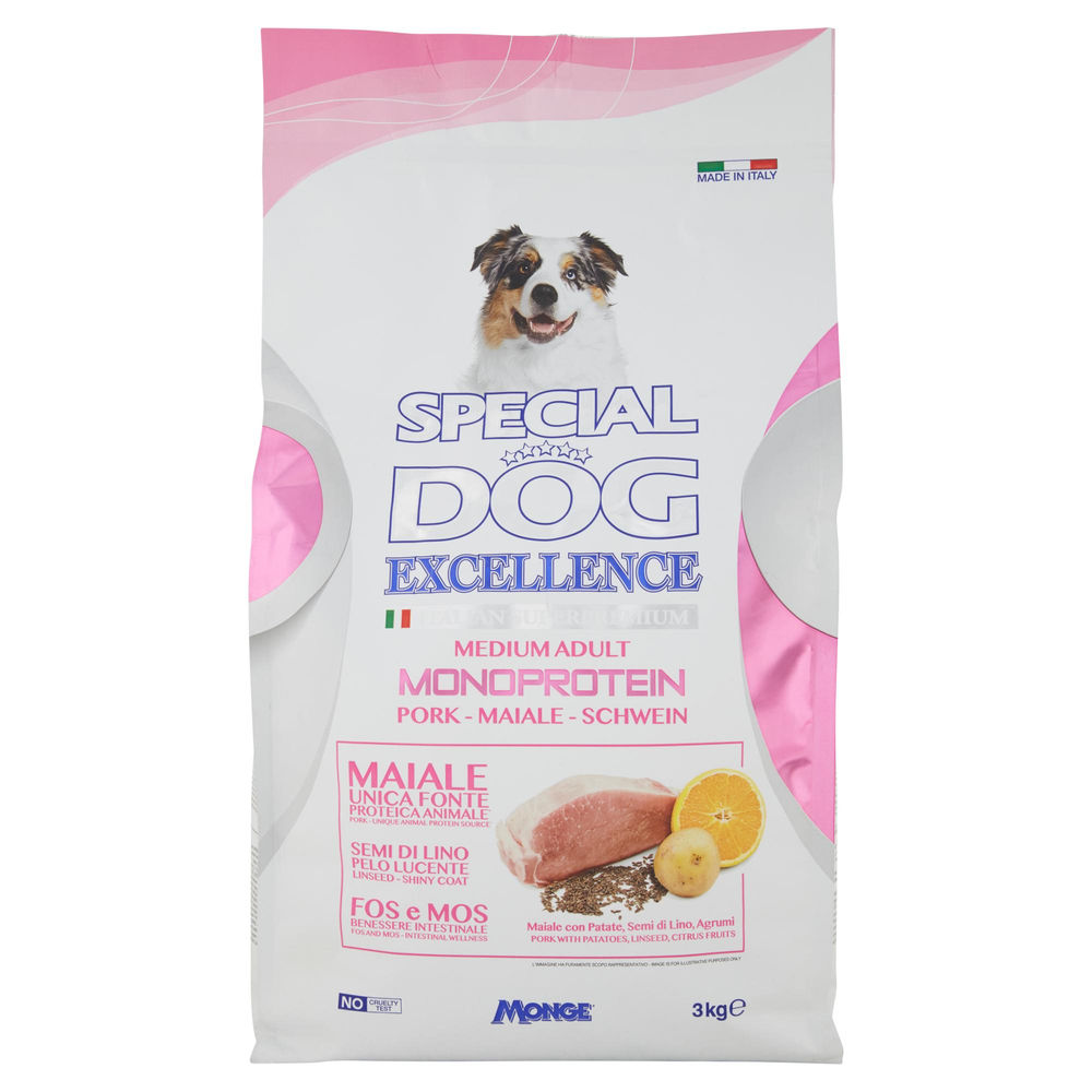 CROCCHETTE SPECIAL DOG EXCELLENCE MEDIUM MONOPROTEICO MAIALE 3KG - 0