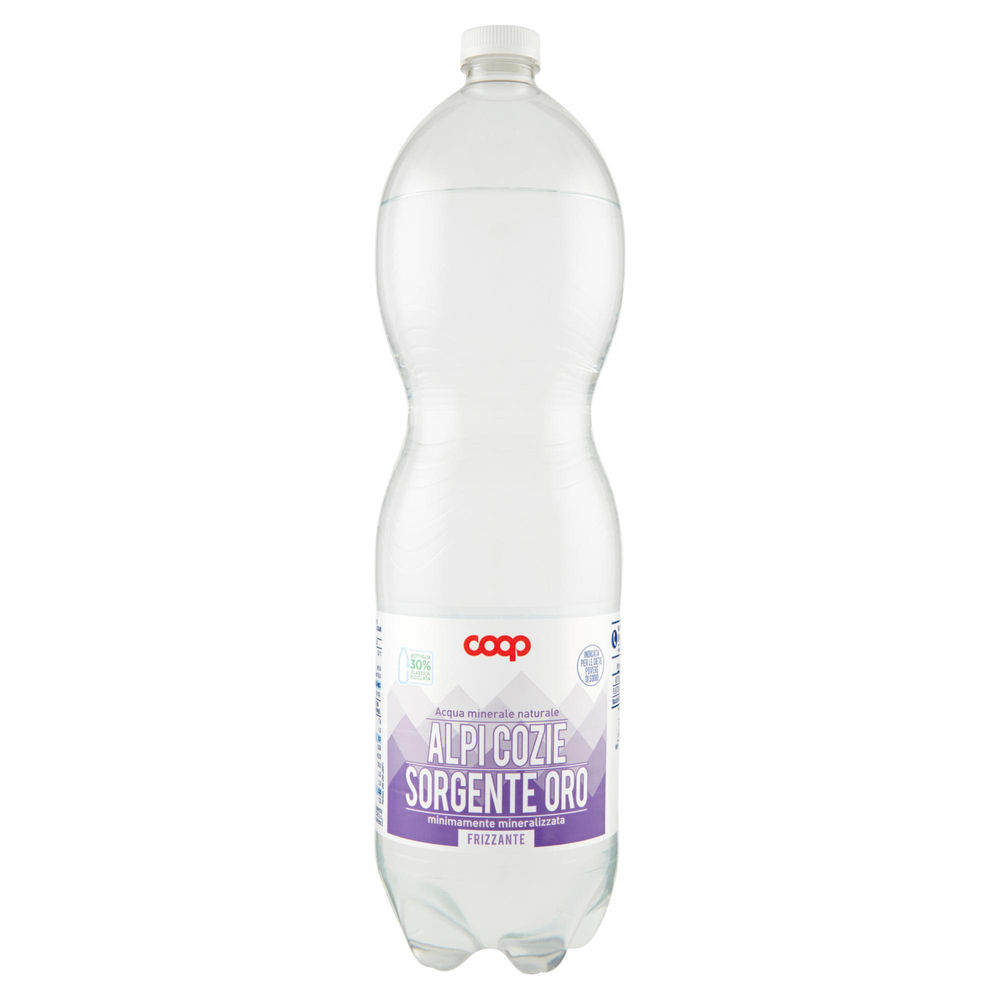 Acqua minerale coop frizzante min. miner. fonte oro 30% rpet l 1,5