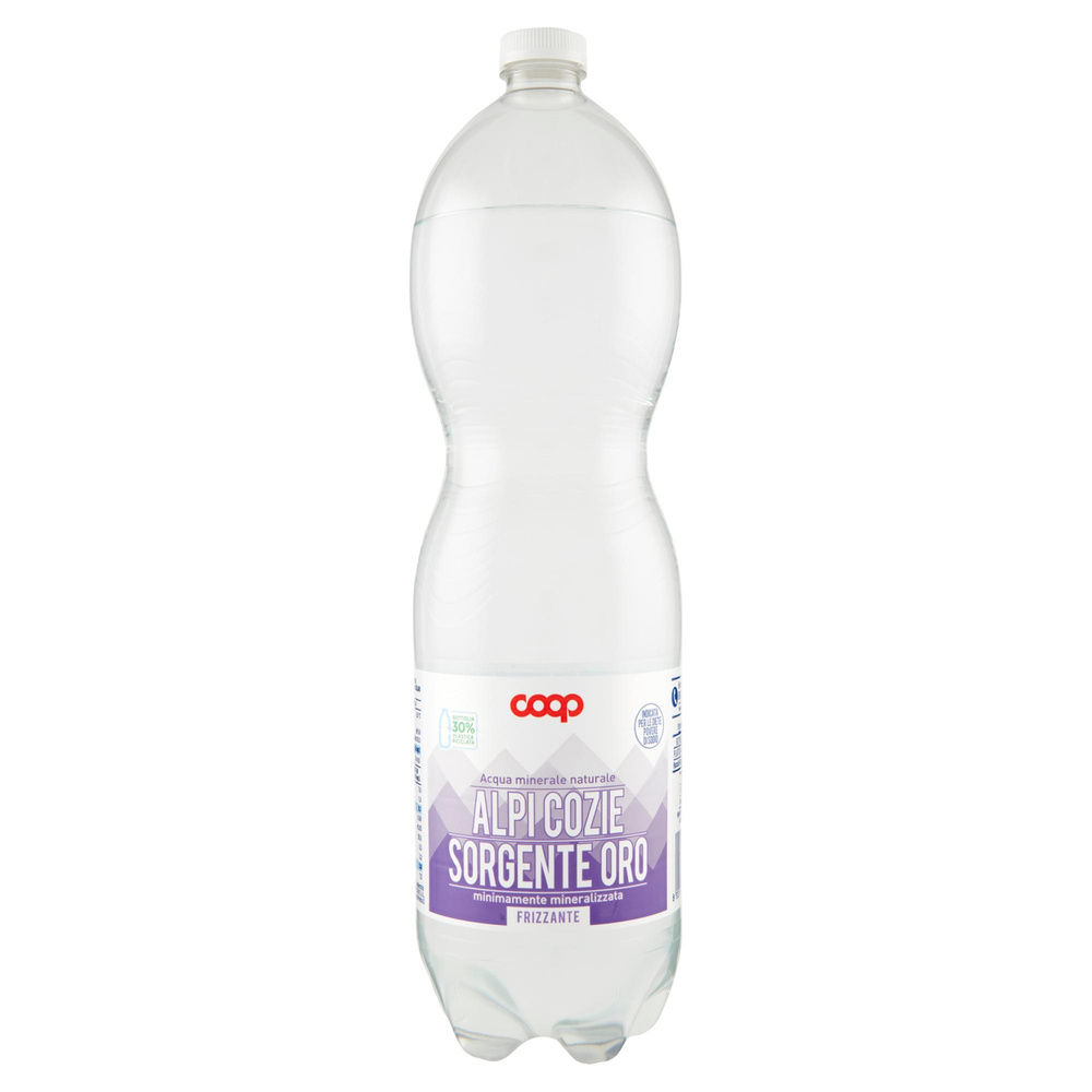 ACQUA MINERALE COOP FRIZZANTE MIN. MINER. FONTE ORO 30% RPET L 1,5 - 3