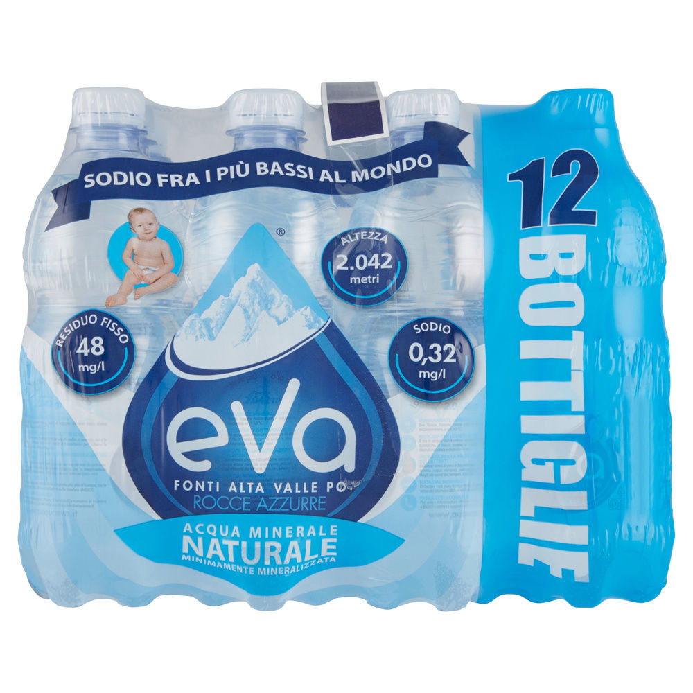 ACQUA MINERALE NATURALE EVA ROCCE AZZURRE CLUSTER ML 500 X 12 - 0