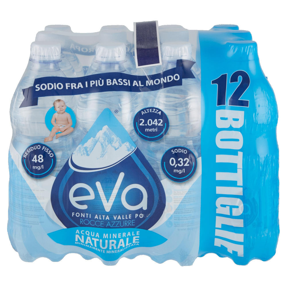 ACQUA MINERALE NATURALE EVA ROCCE AZZURRE CLUSTER ML 500 X 12 - 2