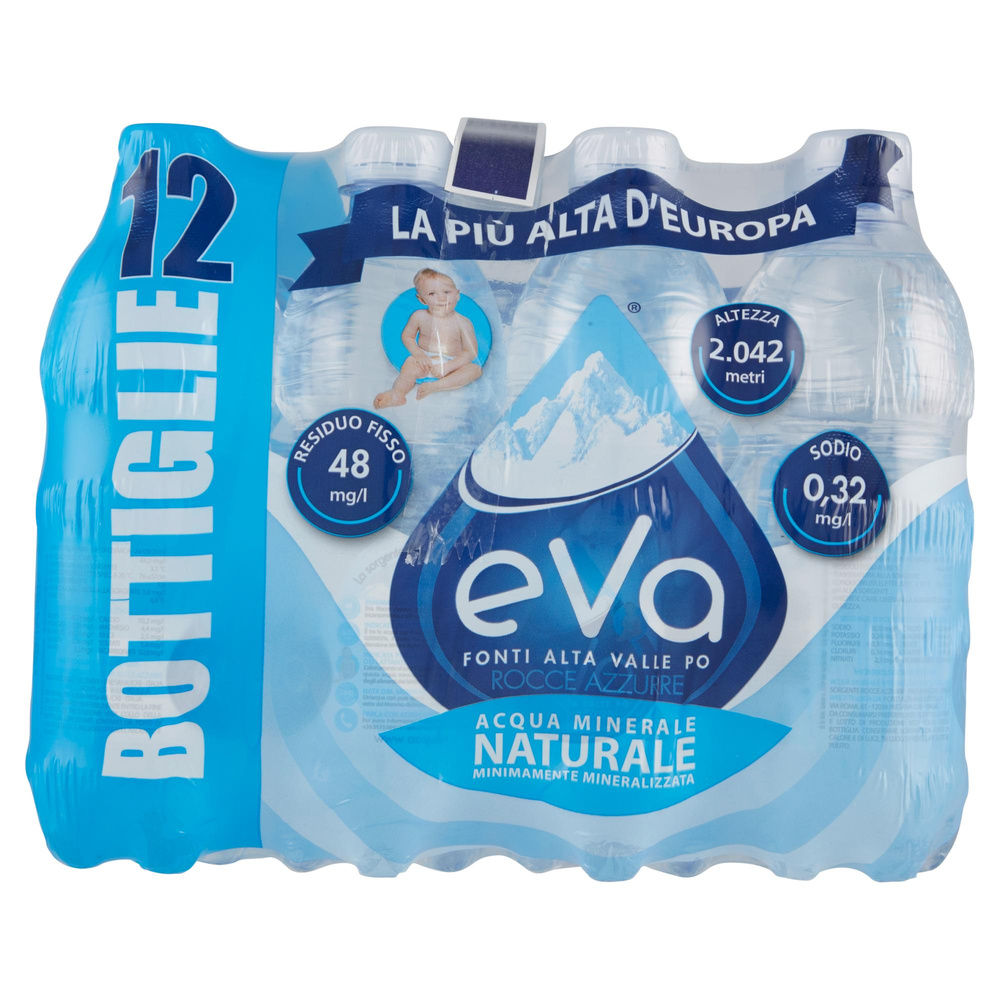 ACQUA MINERALE NATURALE EVA ROCCE AZZURRE CLUSTER ML 500 X 12 - 1