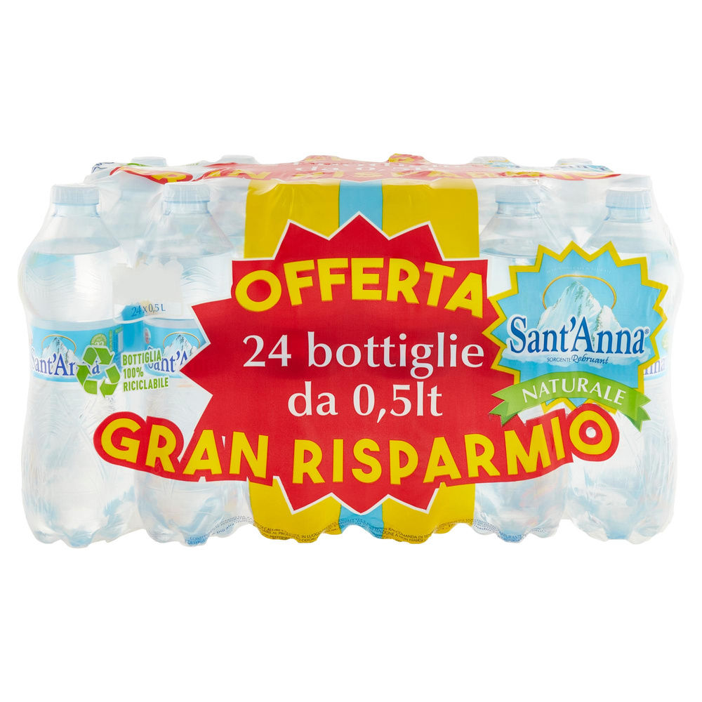 ACQUA MINERALE NATURALE SANT'ANNA CLUSTER ML 500 X 24 - 2