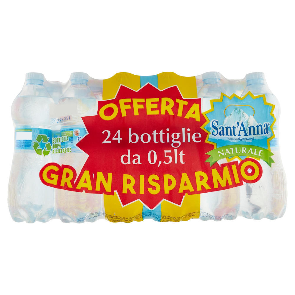ACQUA MINERALE NATURALE SANT'ANNA CLUSTER ML 500 X 24 - 3
