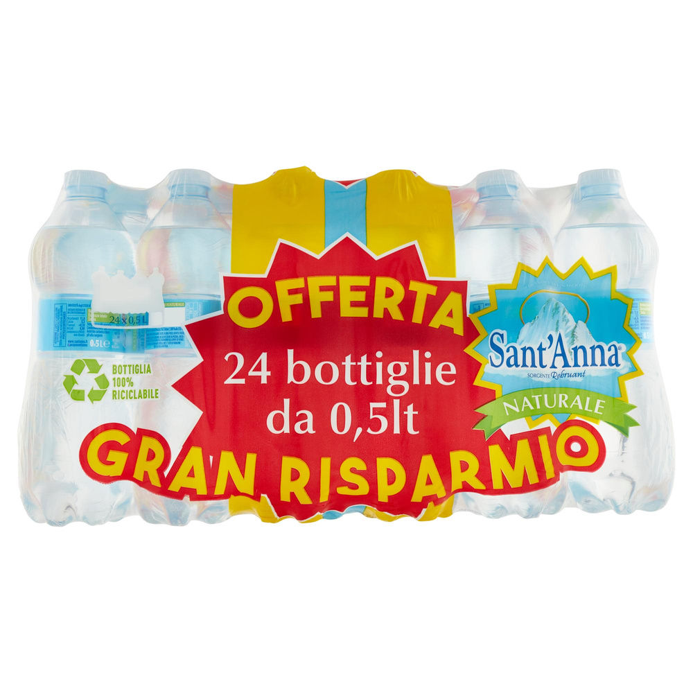 ACQUA MINERALE NATURALE SANT'ANNA CLUSTER ML 500 X 24 - 1