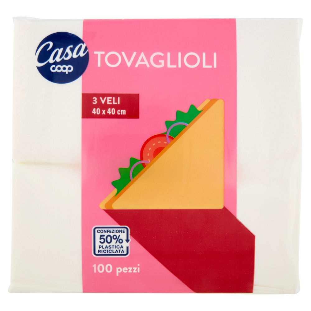 TOVAGLIOLI COOP 3 VELI BIANCO 40X40CM FSC PZ 100 - 1