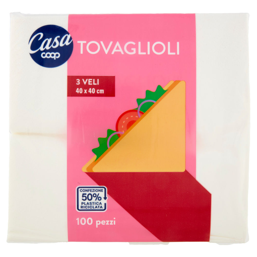 TOVAGLIOLI COOP 3 VELI BIANCO 40X40CM FSC PZ 100 - 12