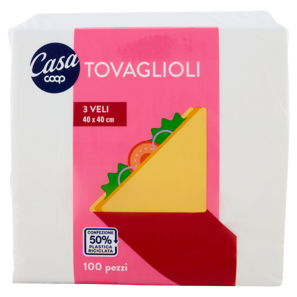 TOVAGLIOLI COOP 3 VELI BIANCO 40X40CM FSC PZ 100 - 19