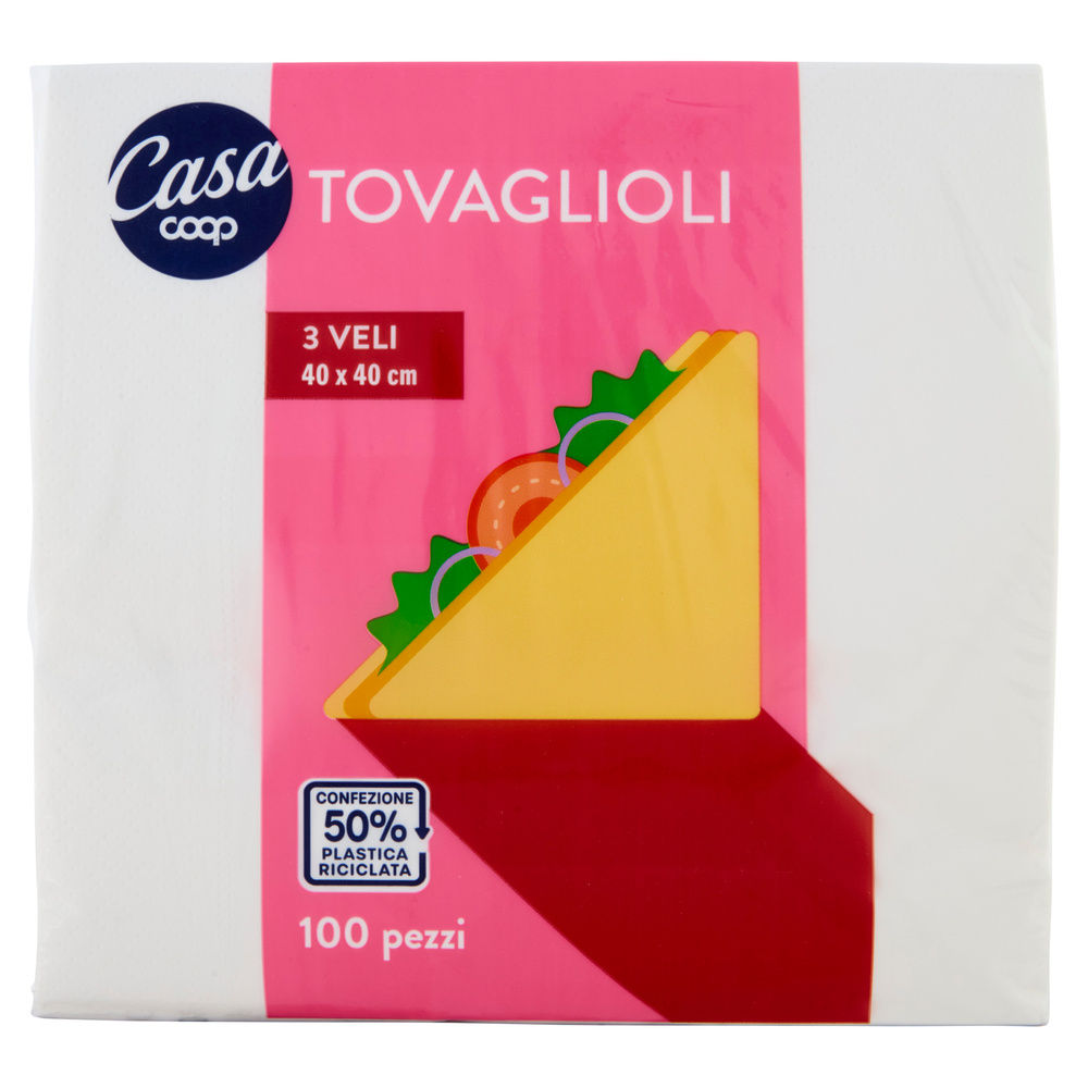 TOVAGLIOLI COOP 3 VELI BIANCO 40X40CM FSC PZ 100 - 20