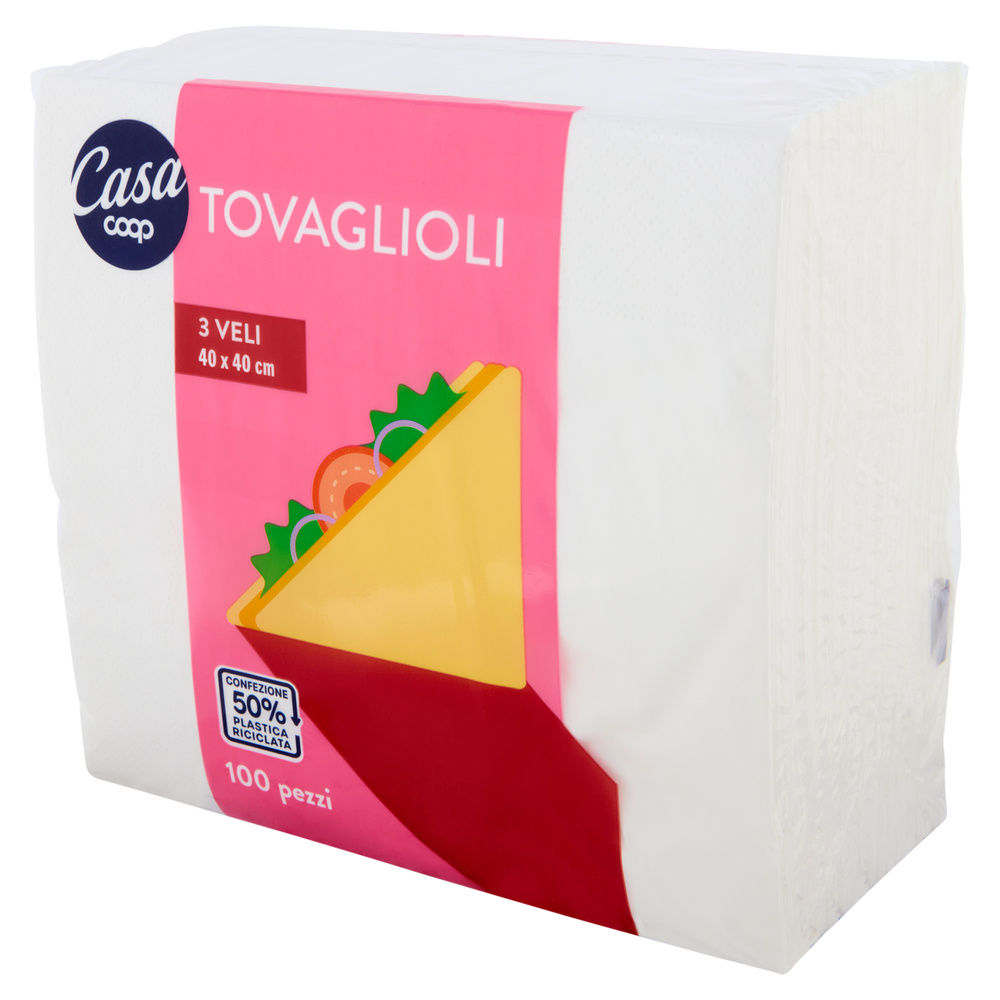TOVAGLIOLI COOP 3 VELI BIANCO 40X40CM FSC PZ 100 - 26