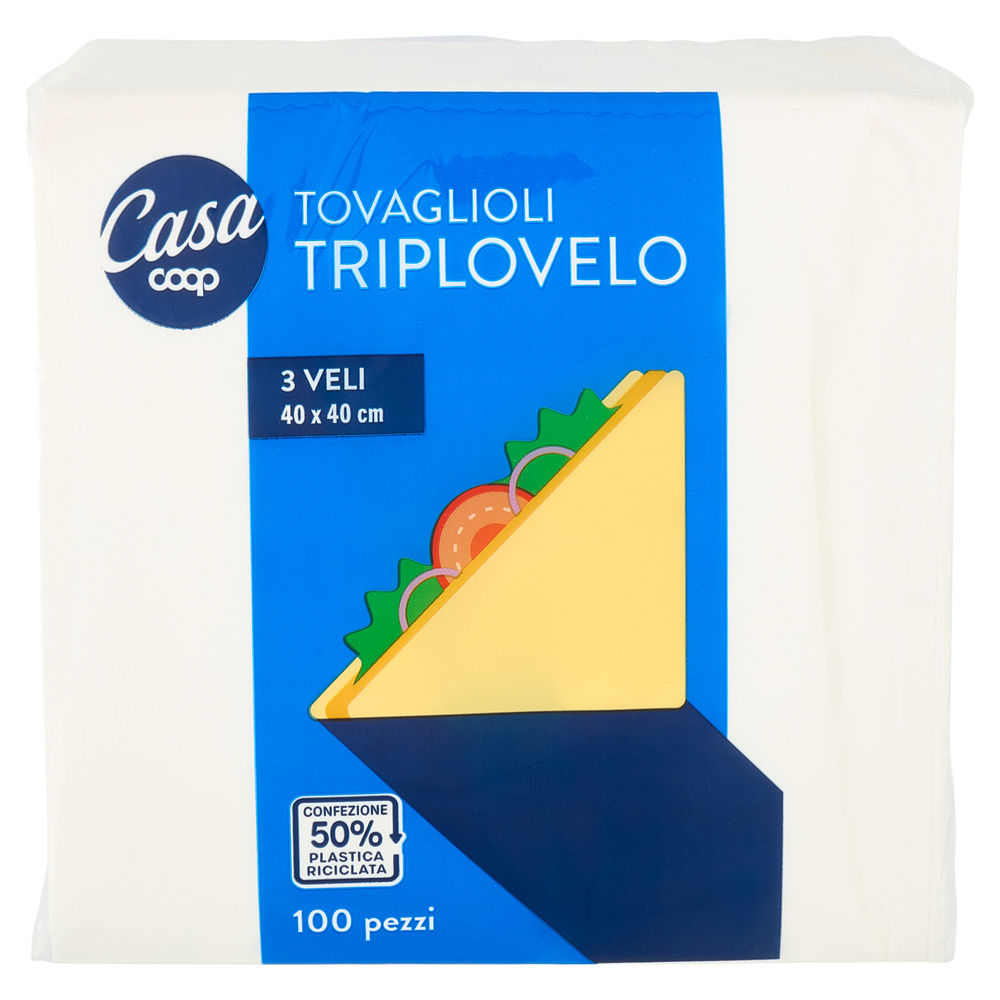 TOVAGLIOLI COOP 3 VELI BIANCO 40X40CM FSC PZ 100 - 43