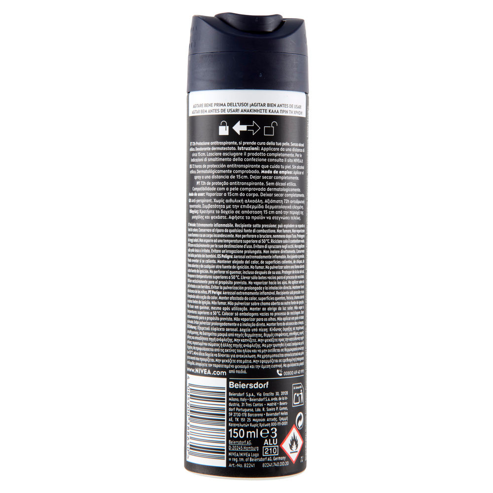 DEODORANTE NIVEA BLACK&WHITE SPRAY MEN ML150 - 1