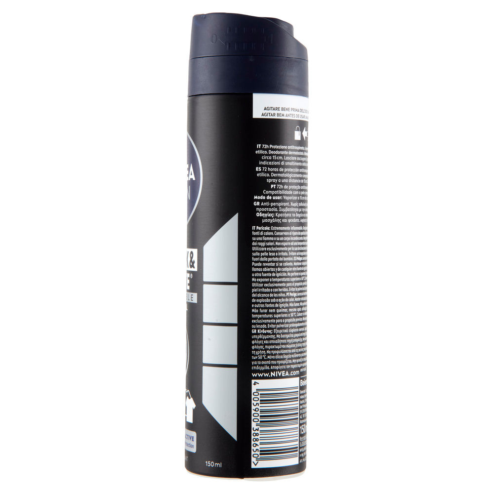 DEODORANTE NIVEA BLACK&WHITE SPRAY MEN ML150 - 5