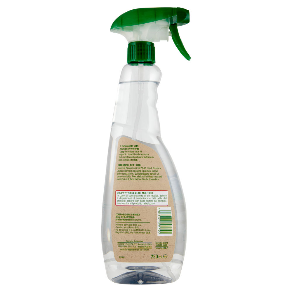 DETERGENTE VETRI E MULTIUSO VIVI VERDE COOP CON EROGATORE ML. 750 - 1