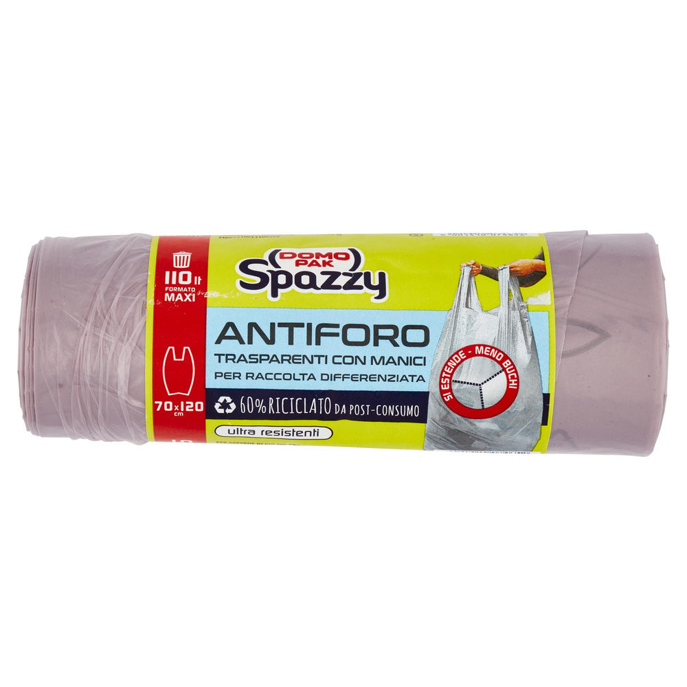 SACCHI NETTEZZA RACCOLTA DIFFER.DOMOPAK SPAZZY VIOLA TRASPAR.LT110 CM70X120 PZ10 - 3