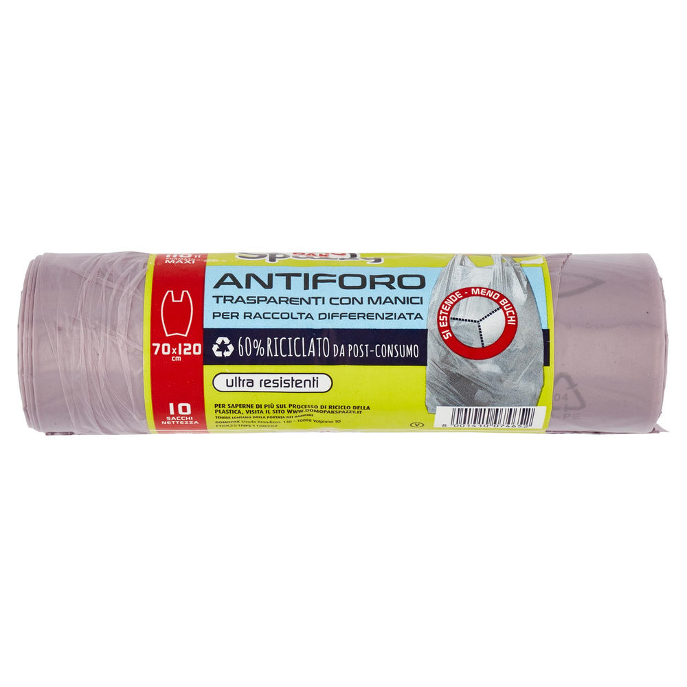 SACCHI NETTEZZA RACCOLTA DIFFER.DOMOPAK SPAZZY VIOLA TRASPAR.LT110 CM70X120 PZ10 - 7
