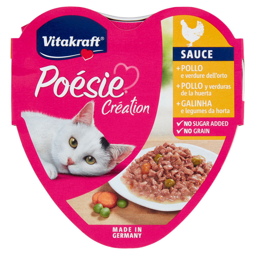 UMIDO GATTO POESIE POLLO CON VERDURE DELL'ORTO VITAKRAFT VASCHETTA G 85 - 0