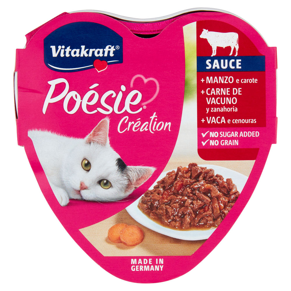 UMIDO GATTO POESIE MANZO E CAROTE VITAKRAFT VASCHETTA G 85 - 0