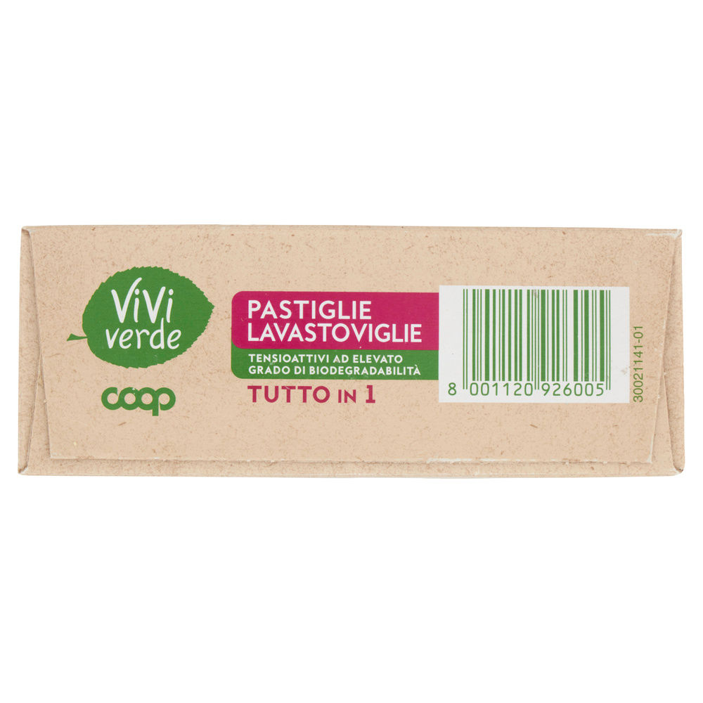 DETERSIVO LAVASTOVIGLIE COOP VIVI VERDE TUTTO IN 1 8 FUNZ. SCATOLA PZ.30G.480 - 8