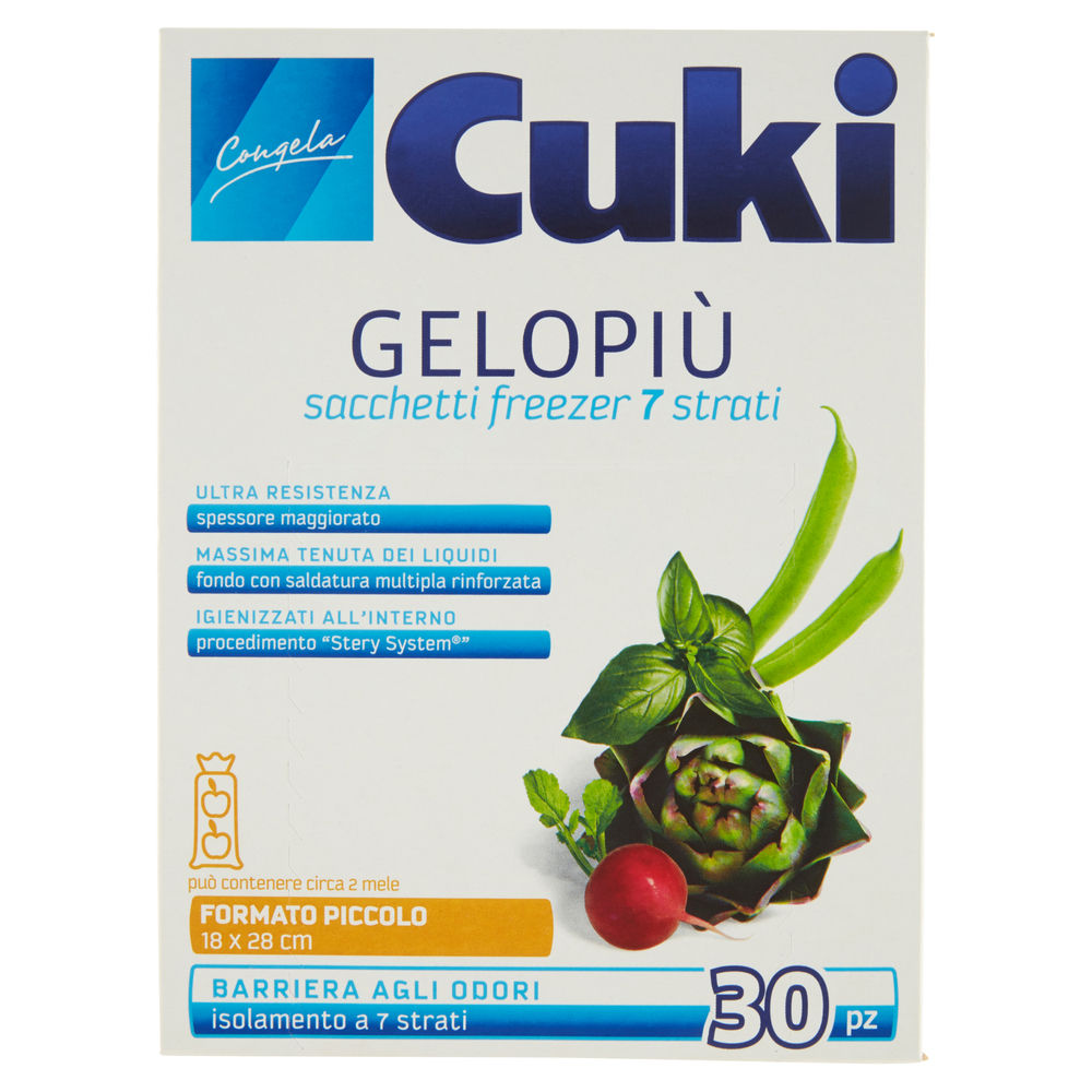 Sacchetti gelopiù - piccoli - 7 strati - cm 18x28 - lt 1.5 -cuki  pz 30