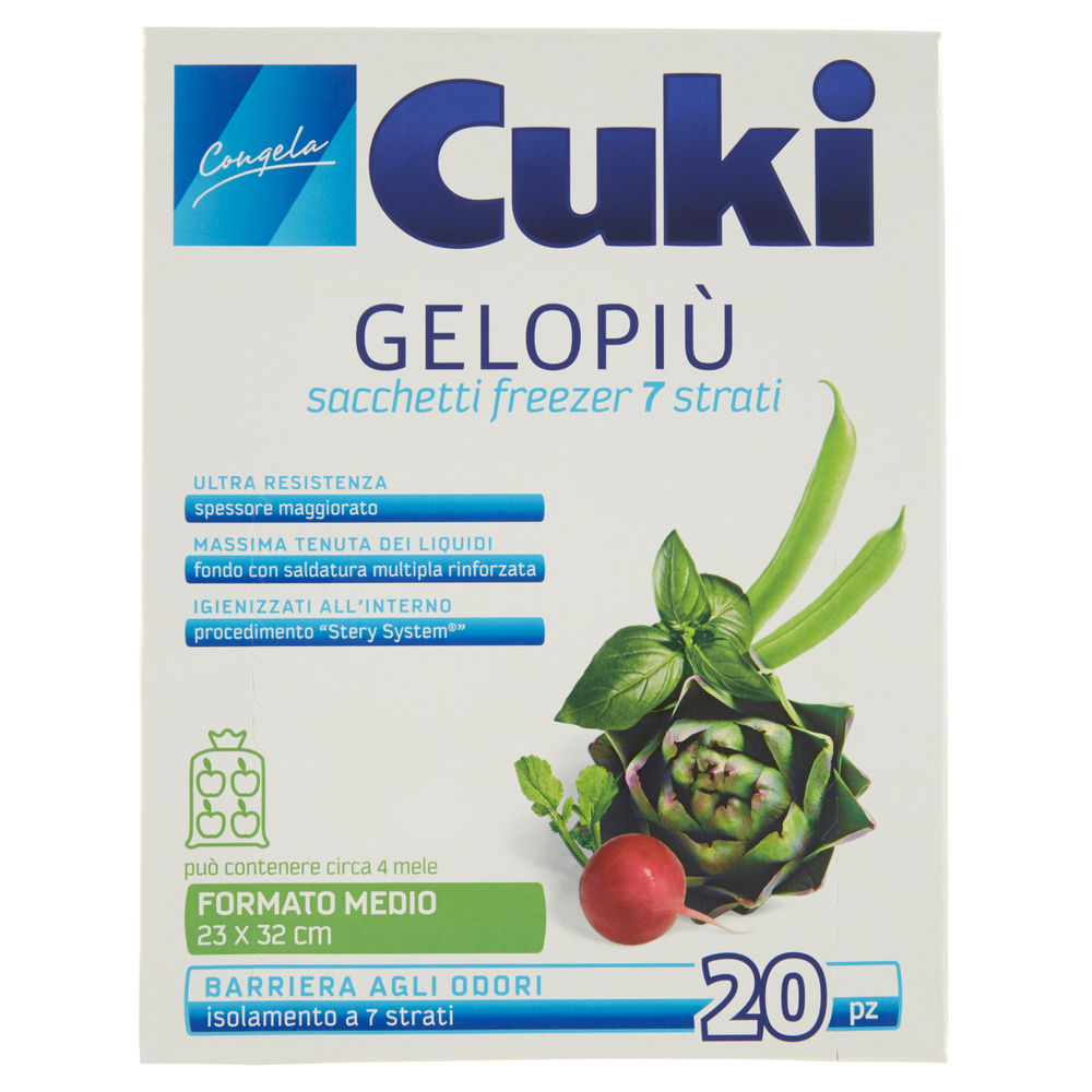 Sacchetti gelopiù - medi - 7 strati - cm 23x32 - lt 2.5 - cuki  pz 20