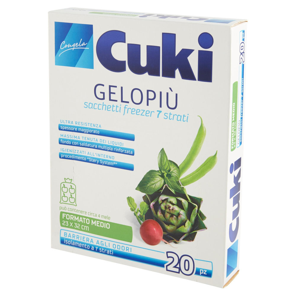 SACCHETTI GELOPIÙ - MEDI - 7 STRATI - CM 23X32 - LT 2.5 - CUKI  PZ 20 - 7