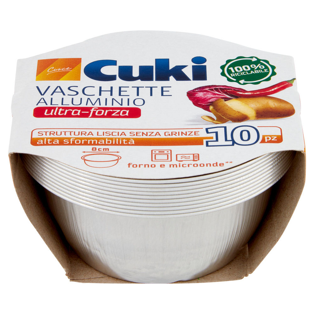 VASCHETTE ALLUMINIO TS 21 G - MONOPORZIONE CUKI PZ 10 - 8