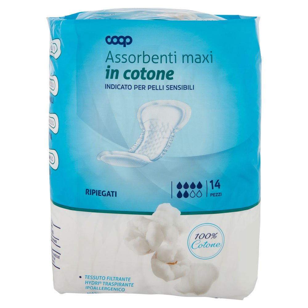 ASSORBENTI PER INCONTINENZA MAXI IN COTONE COOP PZ.14 - 2