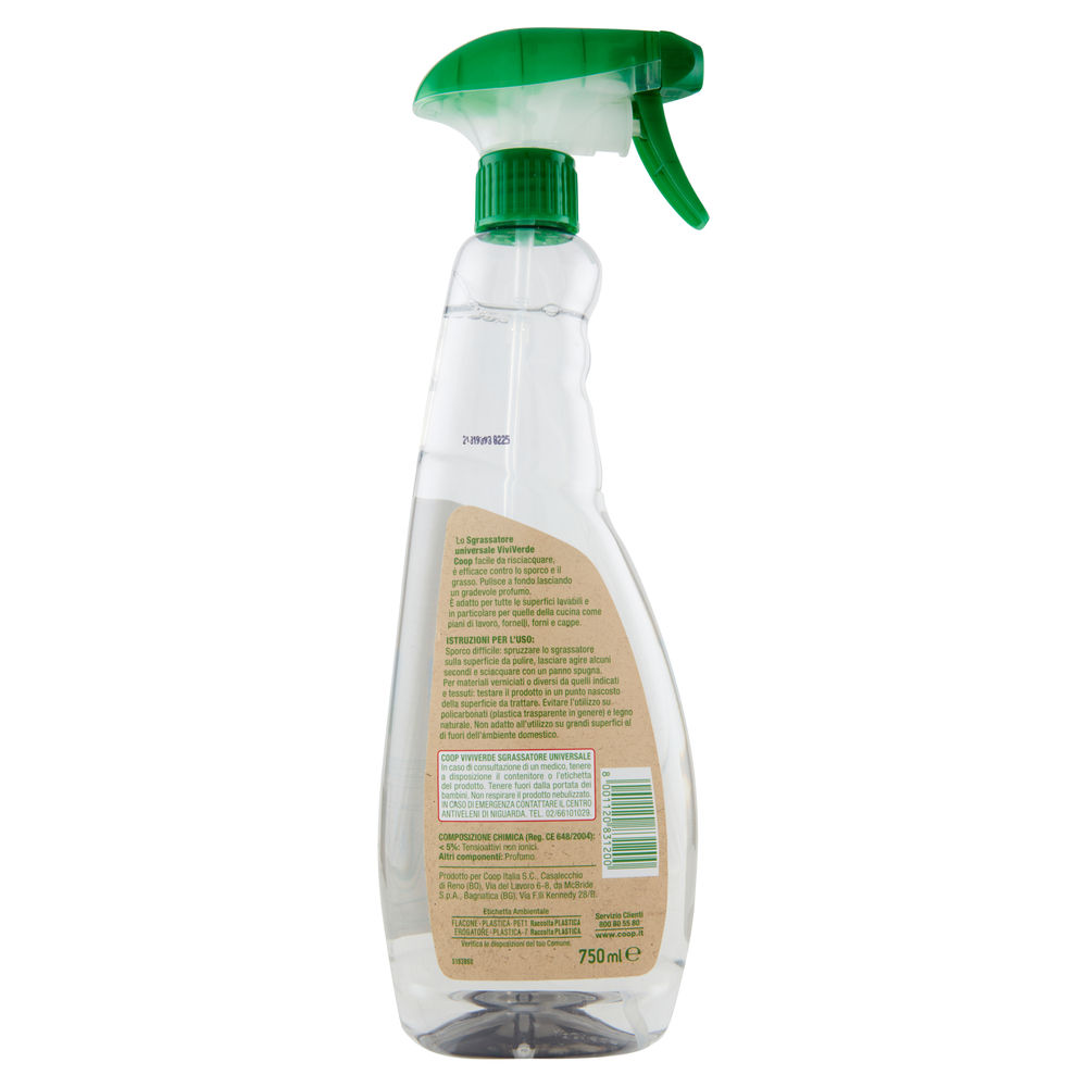 DETERGENTE SGRASSATORE SPRAY COOP VIVI VERDE  ML 750 - 1