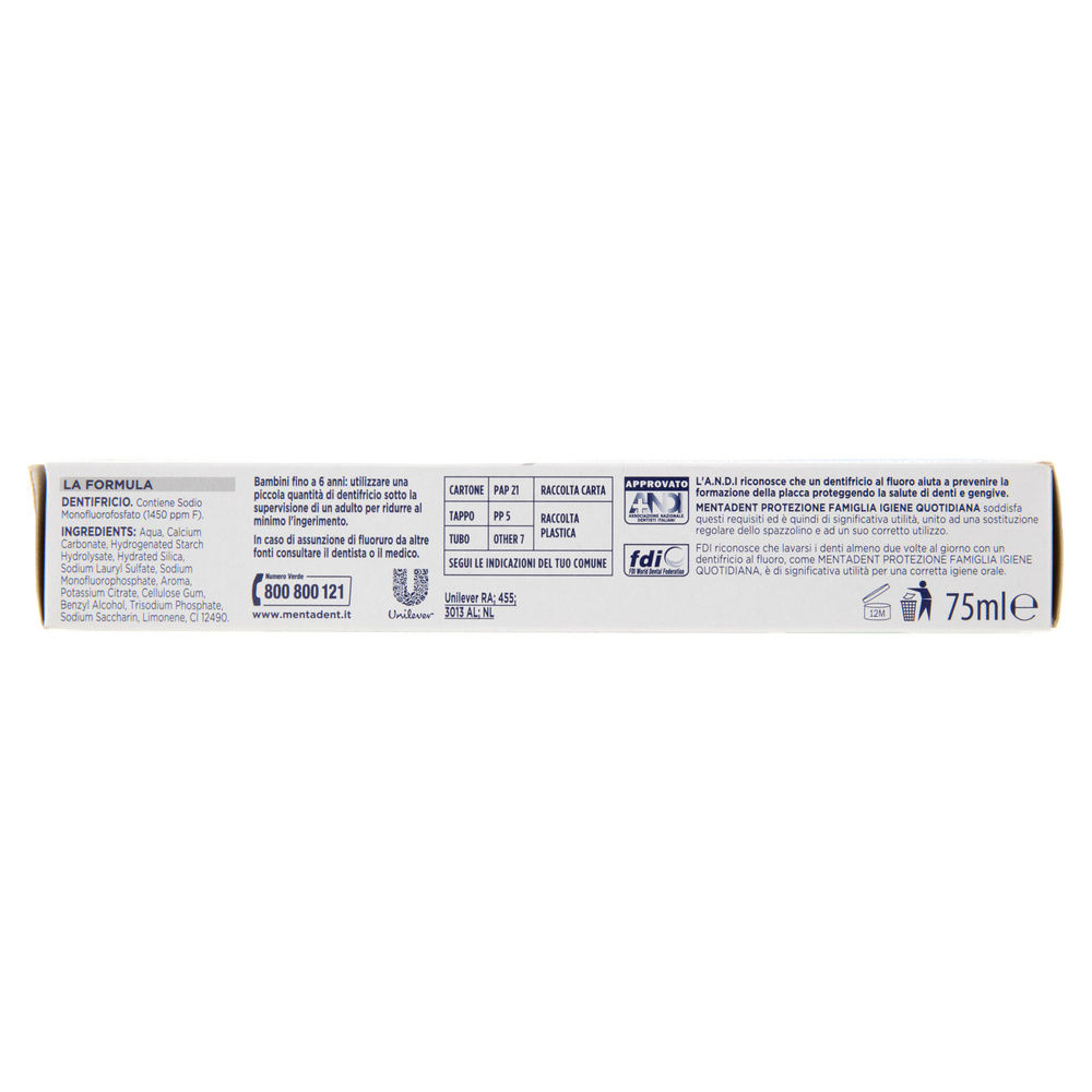 DENTIFRICIO MENTADENT PROTEZIONE FAMIGLIA IGIENE QUOTIDIANA ML 75 - 7