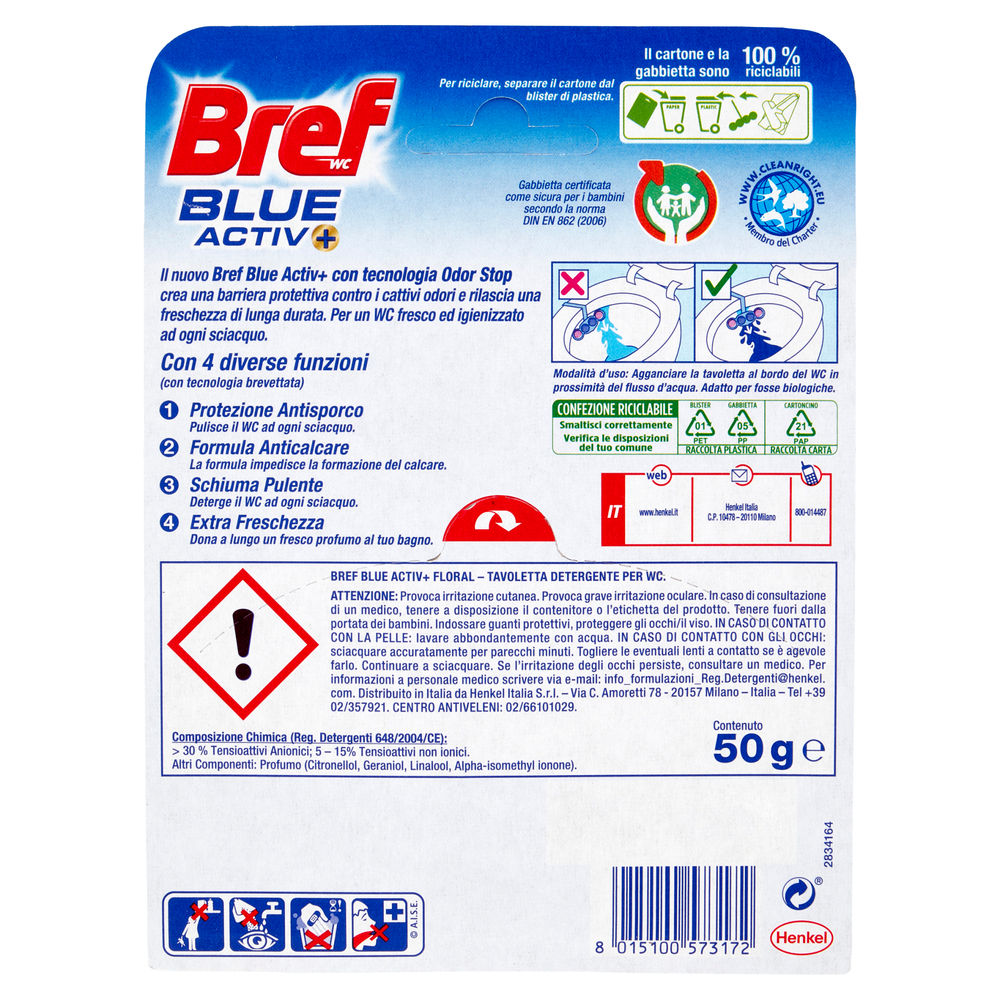 SCHIUMOGENO PER WC BREF POWER ACTIV BLUE ACTIV FLORAL MONOPACK G 50 - 1