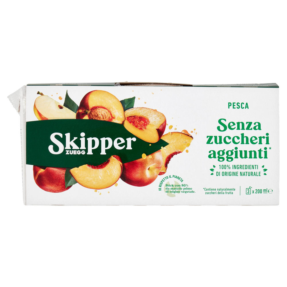 Succo pesca senza zuccheri skipper cluster brik ml 200 x 3