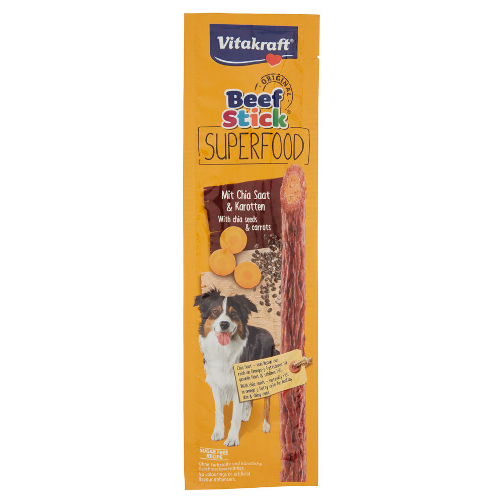 BEEF STICK SUPERFOOD CAROTE/CHIA VITAKRAFT 25G - 0