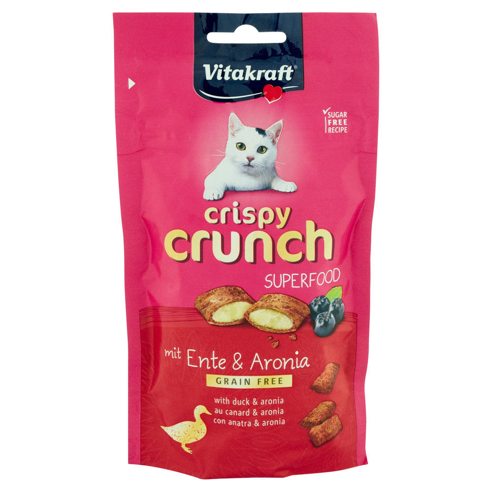 SNACK GATTO CRISPY CRUNCH, ANATRA+B.D.ARONIA, VITAKRAFT 60G, - 7