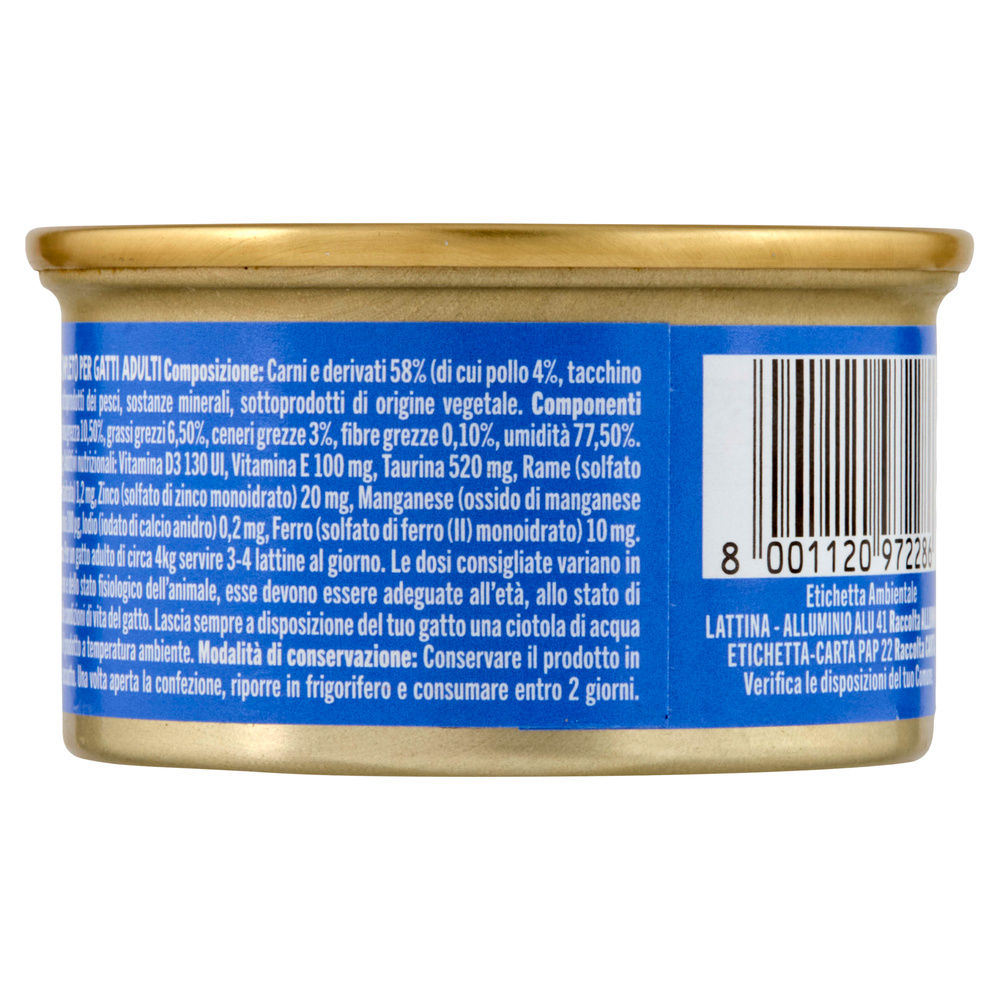 UMIDO GATTO MOUSSE GATTO CON POLLO E TACCHINO COOP AMICI SPECIALI LATTINA G85 - 6