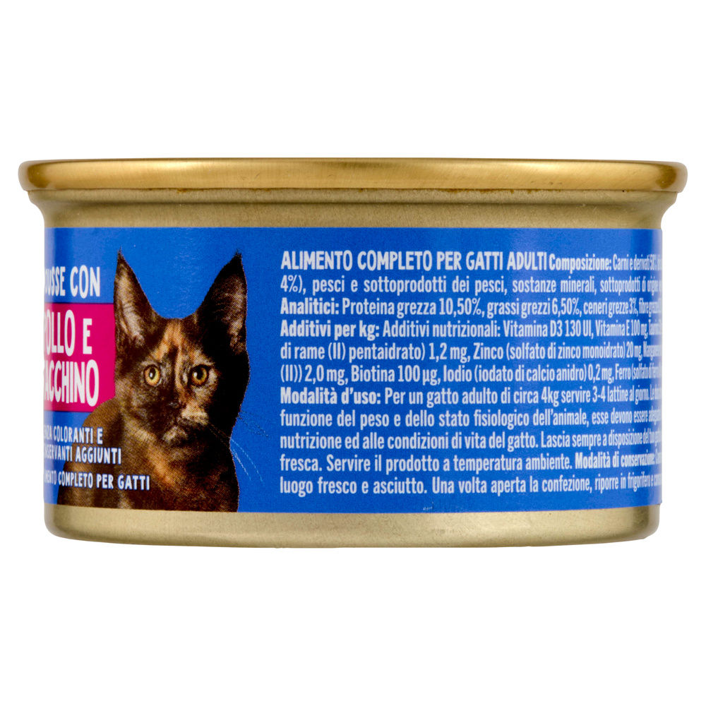 UMIDO GATTO MOUSSE GATTO CON POLLO E TACCHINO COOP AMICI SPECIALI LATTINA G85 - 5