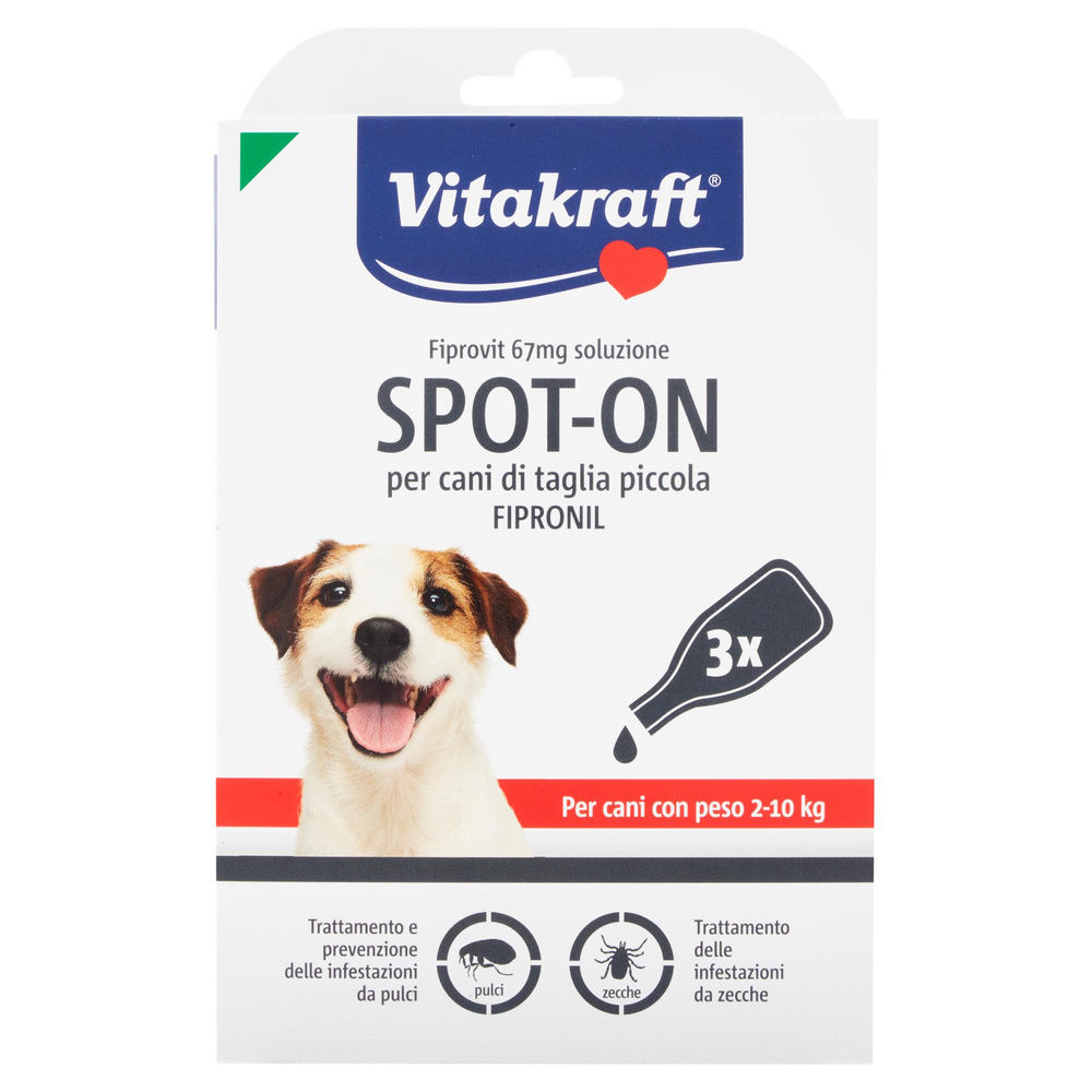 REPELT SPOT-ON FIPRONIL PER CANI DI TAGLIA PICCOLA VITAKRAFT SCATOLA PZ. 3 - 5