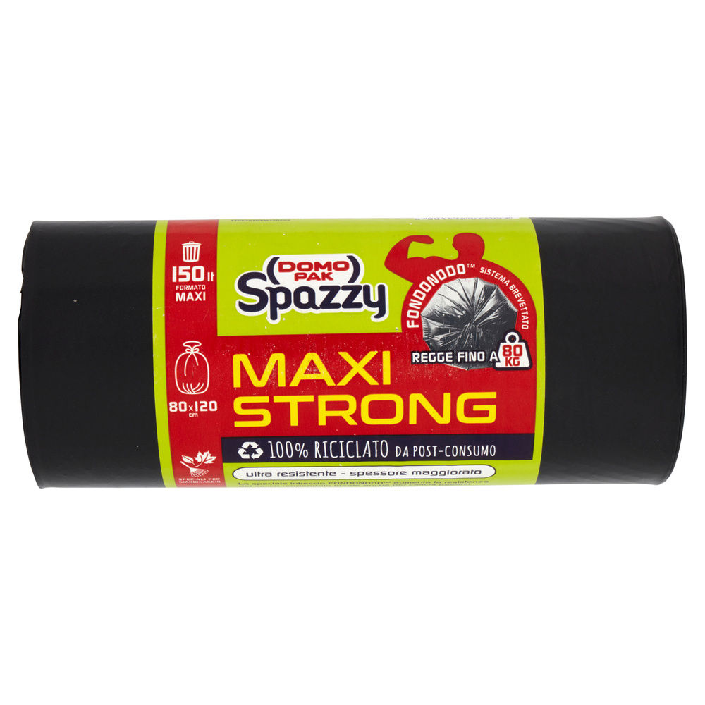 SACCO NETTEZZA MAXI STRONG 150LT 80X120 NERO FONDONODO DOMOPAK SPAZZY PZ 10 - 8