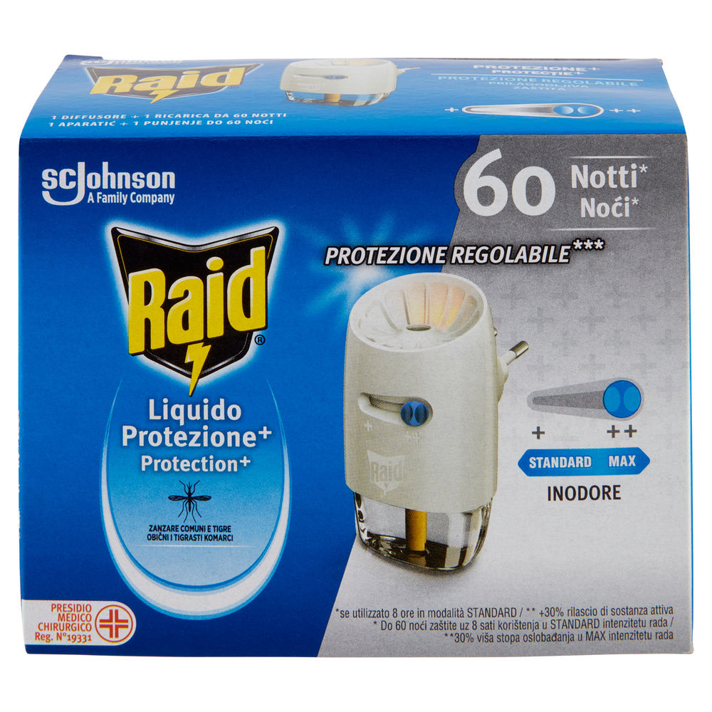 ELETTROEMANATORE+RICARICA RAID LIQUIDO PROTEZIONE PIÙ PZ 1 - 3