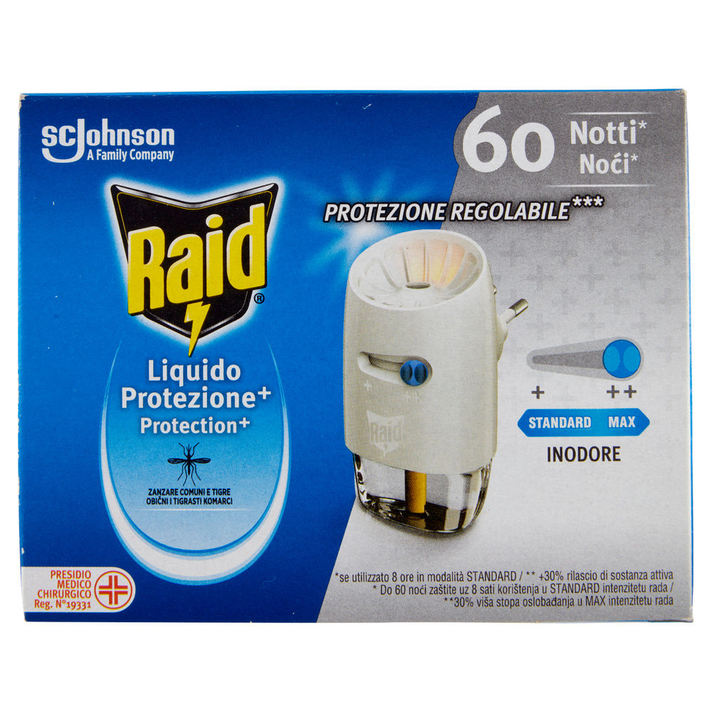 ELETTROEMANATORE+RICARICA RAID LIQUIDO PROTEZIONE PIÙ PZ 1 - 4