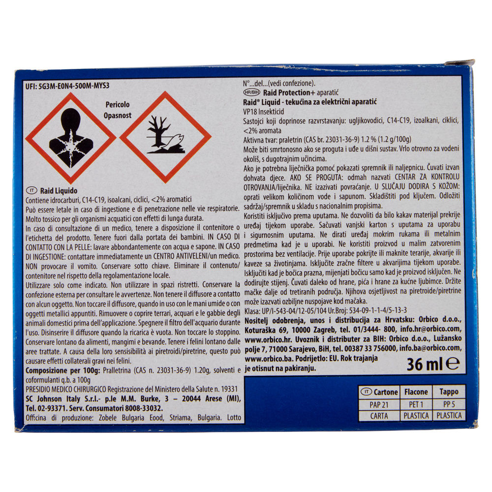 ELETTROEMANATORE+RICARICA RAID LIQUIDO PROTEZIONE PIÙ PZ 1 - 1