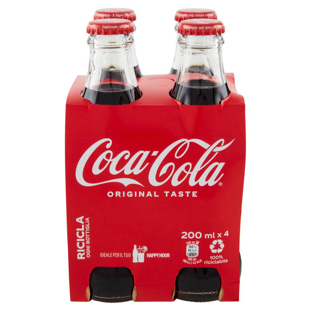 COCA COLA CLUSTER VETRO ML 200 X 4 - 4