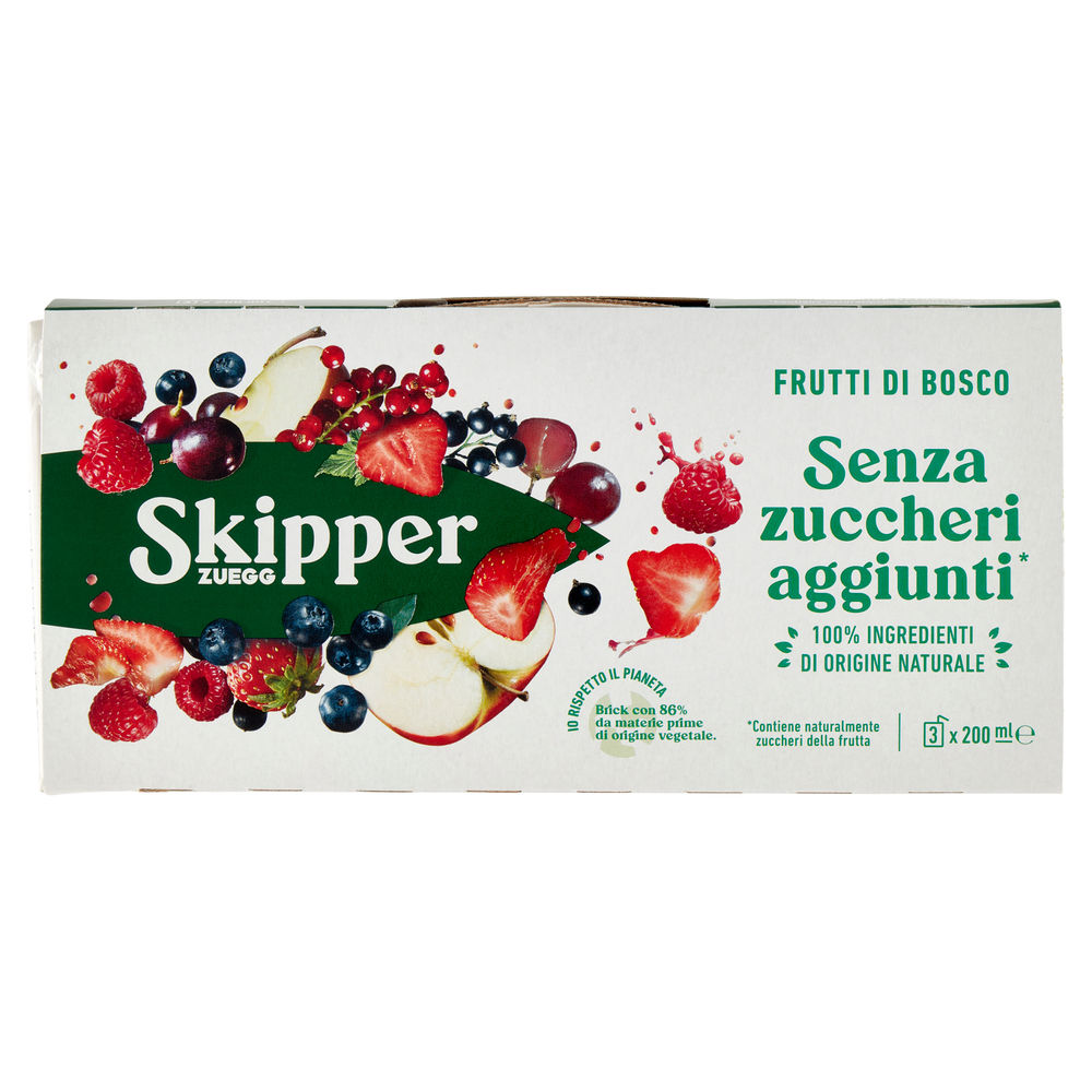 SUCCO FRUTTI DI BOSCO SENZA ZUCCHERI SKIPPER CLUSTER BRIK ML 200 X 3 - 0