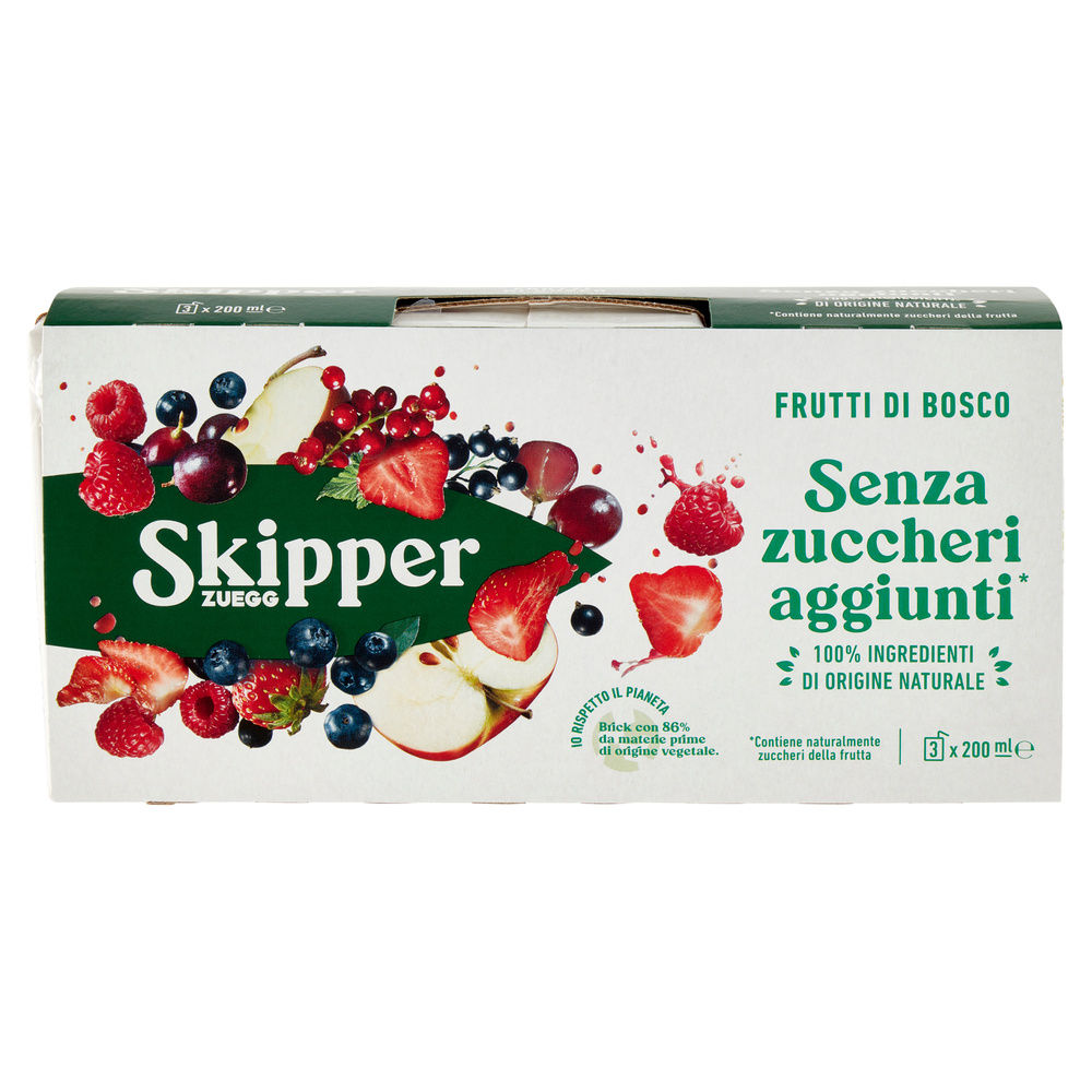 SUCCO FRUTTI DI BOSCO SENZA ZUCCHERI SKIPPER CLUSTER BRIK ML 200 X 3 - 2