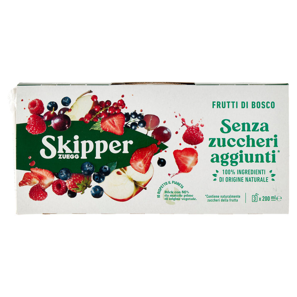SUCCO FRUTTI DI BOSCO SENZA ZUCCHERI SKIPPER CLUSTER BRIK ML 200 X 3 - 3