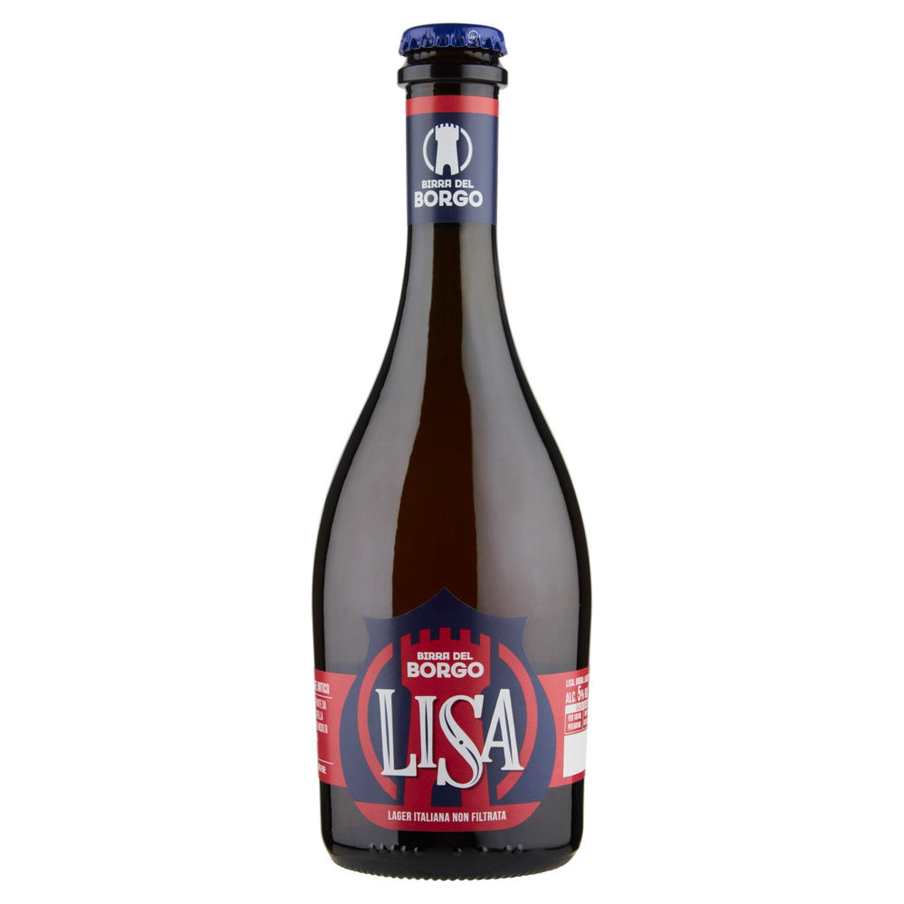 Birra del borgo lisa non filtrata 5 gradi  bottiglia ml 500