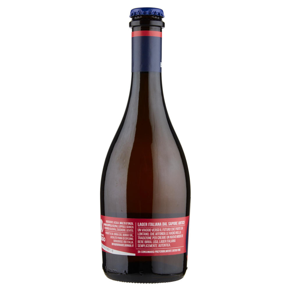 BIRRA DEL BORGO LISA NON FILTRATA 5 GRADI  BOTTIGLIA ML 500 - 5